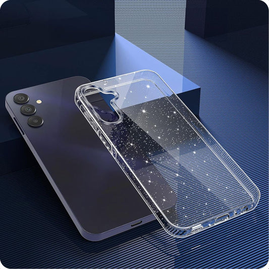 Case for Samsung Galaxy A55 5G A556, Techsuit, SparkleSkin, Transparent