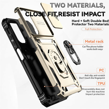 Case for Samsung Galaxy A56 A566, Techsuit, CamShield, Gold