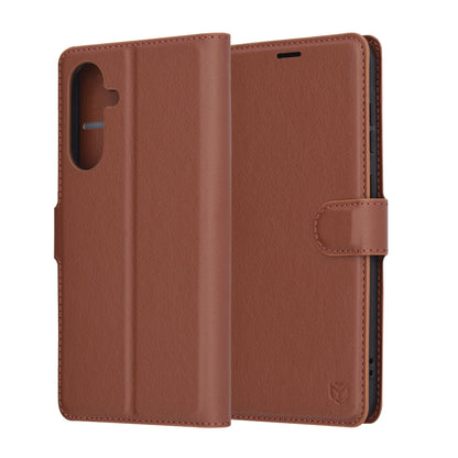 Case for Samsung Galaxy A56 A566, Techsuit, Leather Folio, Brown