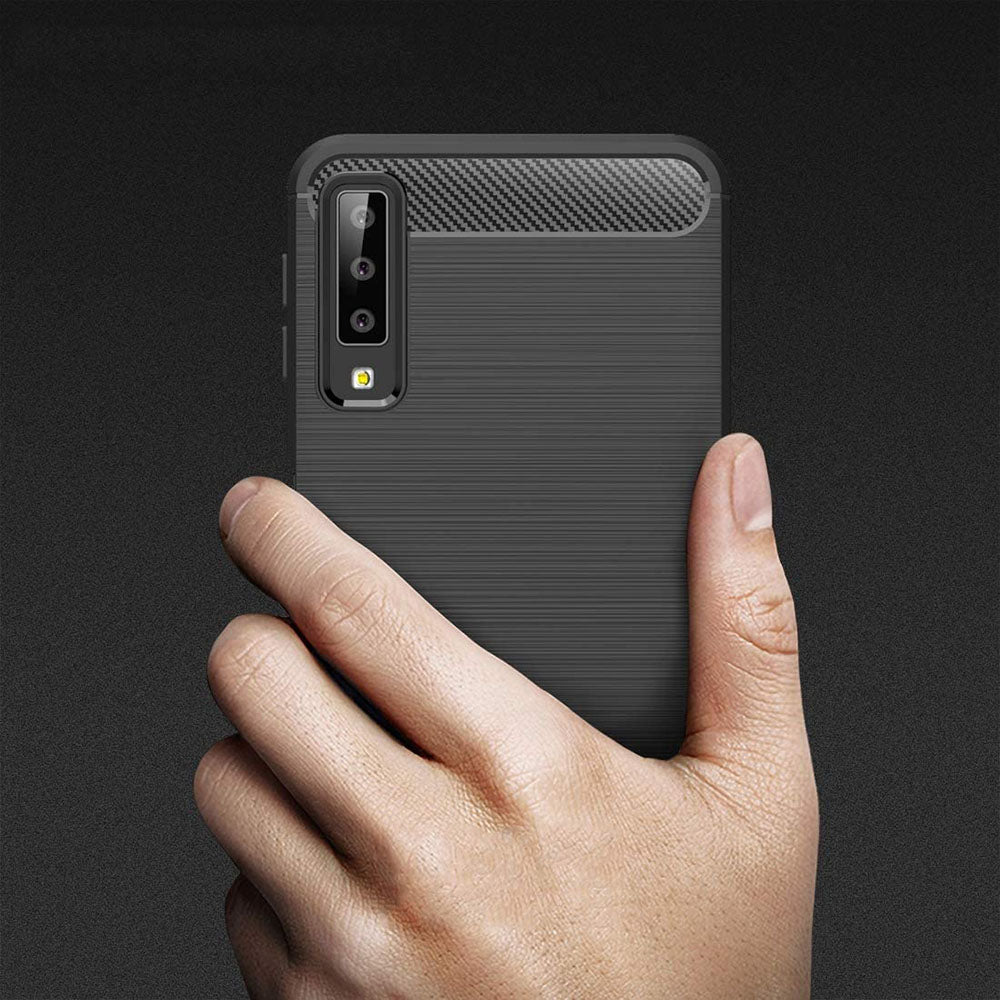 Case for Samsung Galaxy A7 (2018) A750, Techsuit, Carbon, Black