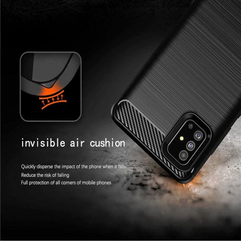 Case for Samsung Galaxy A71 A715, Techsuit, Carbon, Black