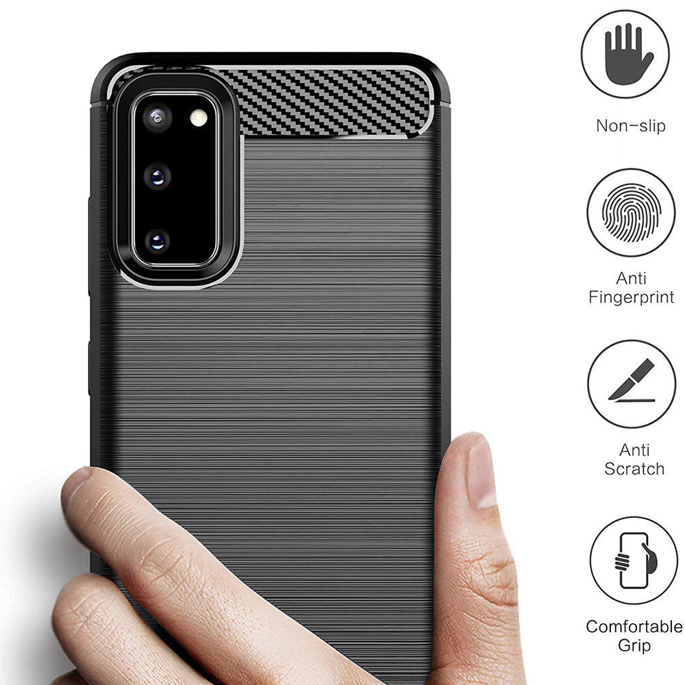 Case for Samsung Galaxy S20 5G G981 / S20 G980, Techsuit, Carbon, Black