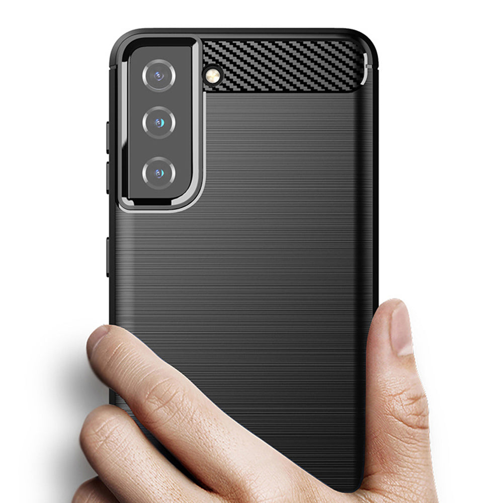 Case for Samsung Galaxy S21 5G G991, Techsuit, Carbon, Black
