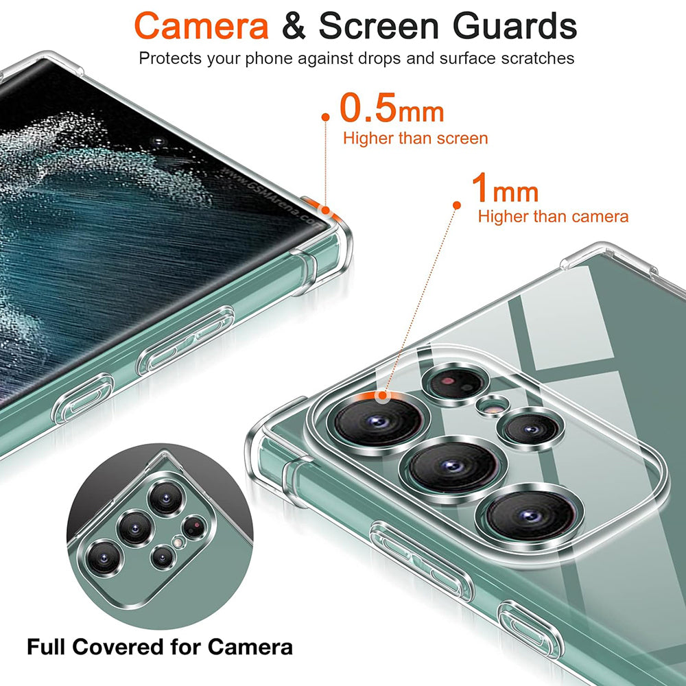 Case for Samsung Galaxy S22 Ultra 5G S908, Techsuit, Shockproof Clear, Transparent