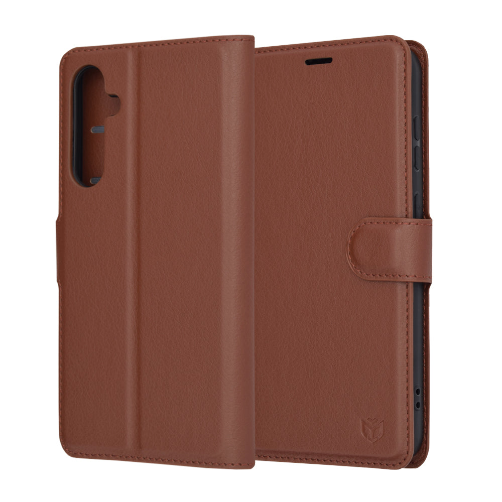 Case for Samsung Galaxy S23 FE S711, Techsuit, Leather Folio, Brown