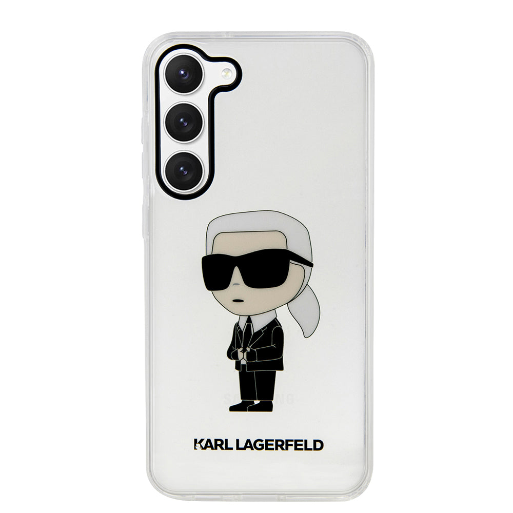 Case for Samsung Galaxy S23+ S916, Karl Lagerfeld, Ikonik Karl, Transparent