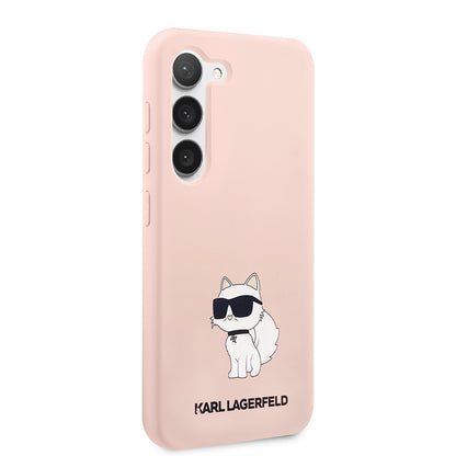 Case for Samsung Galaxy S23+ S916, Karl Lagerfeld, Silicone Choupette, Pink