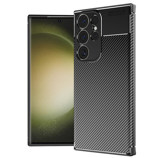 Case for Samsung Galaxy S23 Ultra S918, Techsuit, CarbonFiber, Black