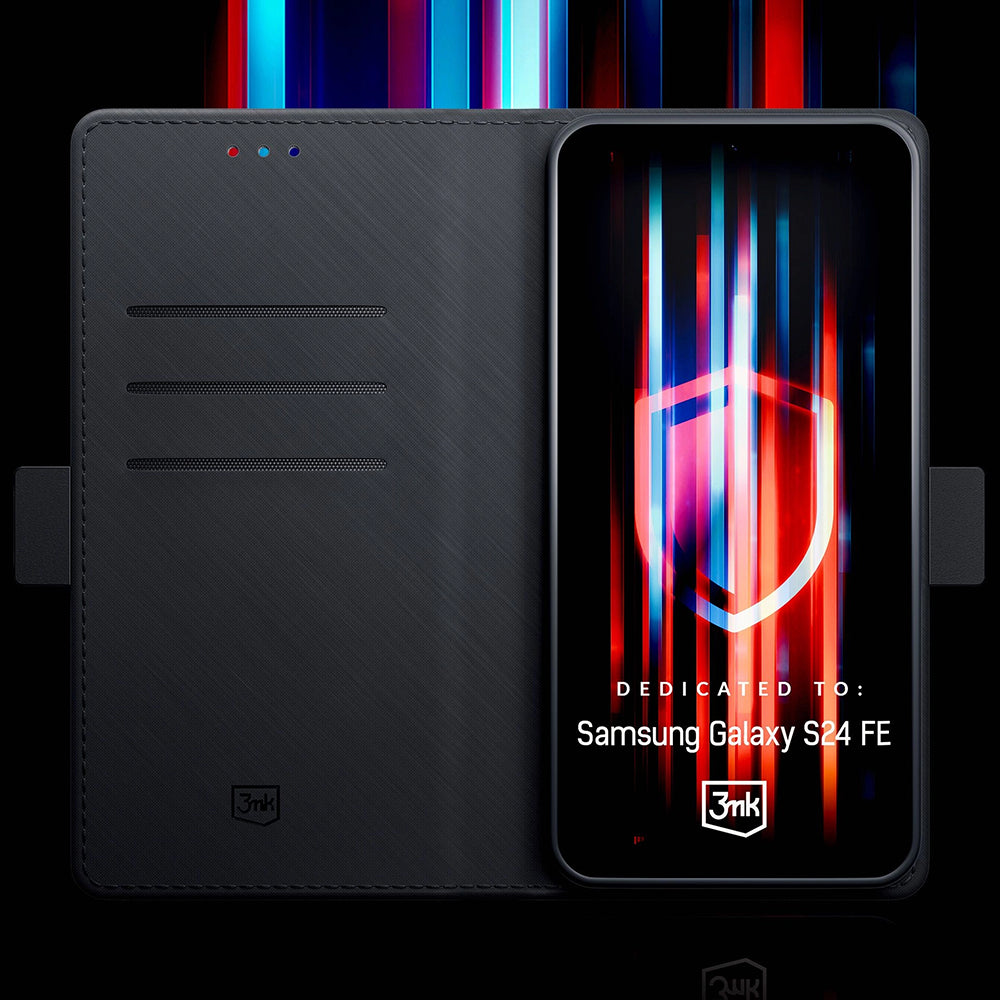 Case for Samsung Galaxy S24 FE S721, 3MK, Wallet, Black