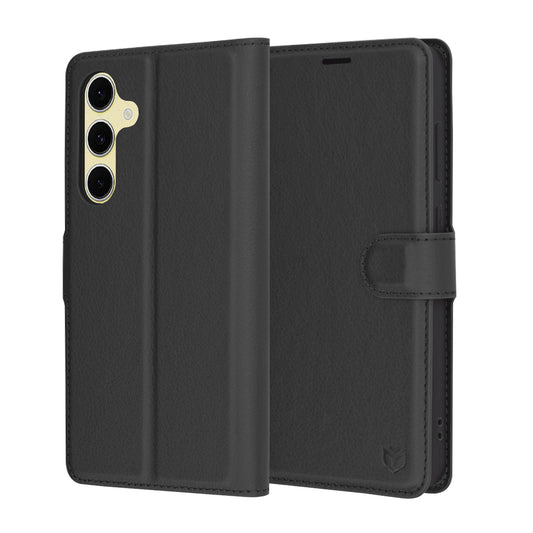 Case for Samsung Galaxy S24 FE S721, Techsuit, Leather Folio, Black