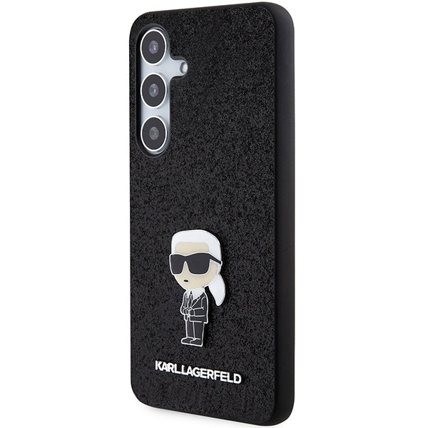 Case for Samsung Galaxy S24+ S926, Karl Lagerfeld, Glitter Ikonik Karl Logo, Black