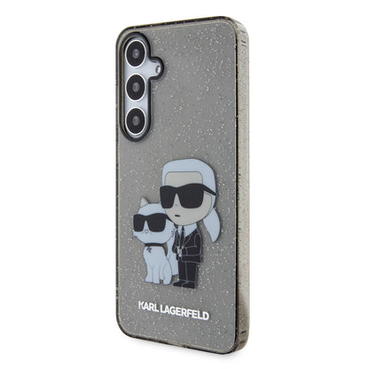 Case for Samsung Galaxy S24+ S926, Karl Lagerfeld, Glitter Karl & Choupette, Blue
