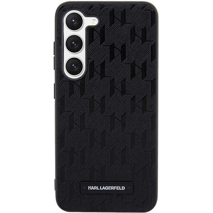 Case for Samsung Galaxy S24+ S926, Karl Lagerfeld, Saffiano Monogram Metal Logo, Black