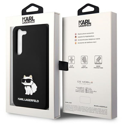 Case for Samsung Galaxy S24+ S926, Karl Lagerfeld, Silicone Choupette, Black