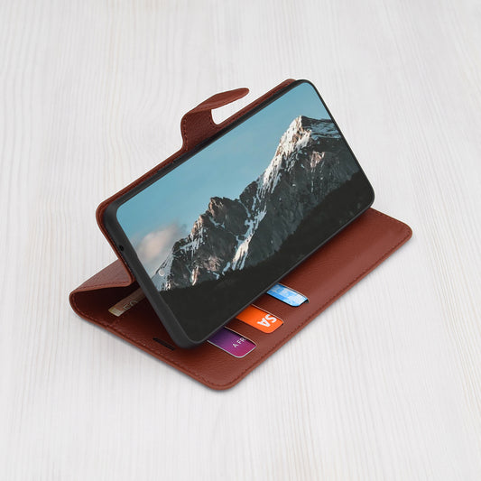 Case for Samsung Galaxy S24+ S926, Techsuit, Leather Folio, Brown