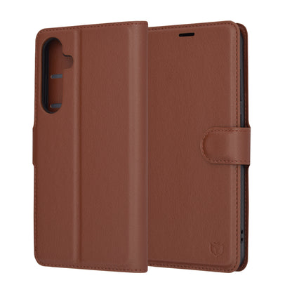 Case for Samsung Galaxy S24+ S926, Techsuit, Leather Folio, Brown