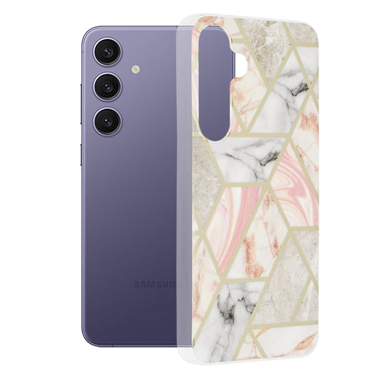 Case for Samsung Galaxy S24+ S926, Techsuit, Marble, Pink