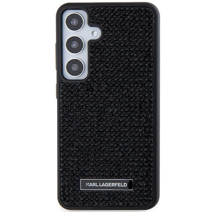 Case for Samsung Galaxy S24 S921, Karl Lagerfeld, Rhinestone Metal Plate, Black