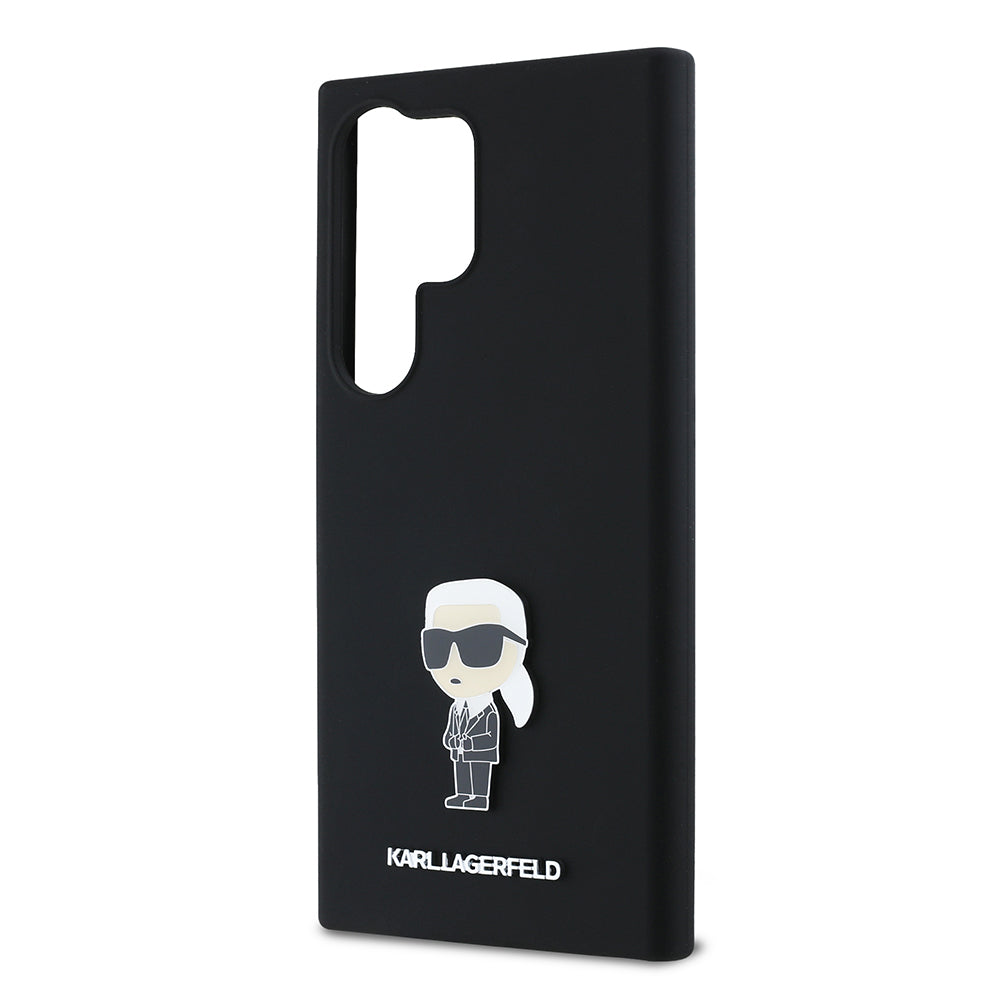 Case for Samsung Galaxy S24 Ultra S928, Karl Lagerfeld, Ikonik Karl Silicone, Black