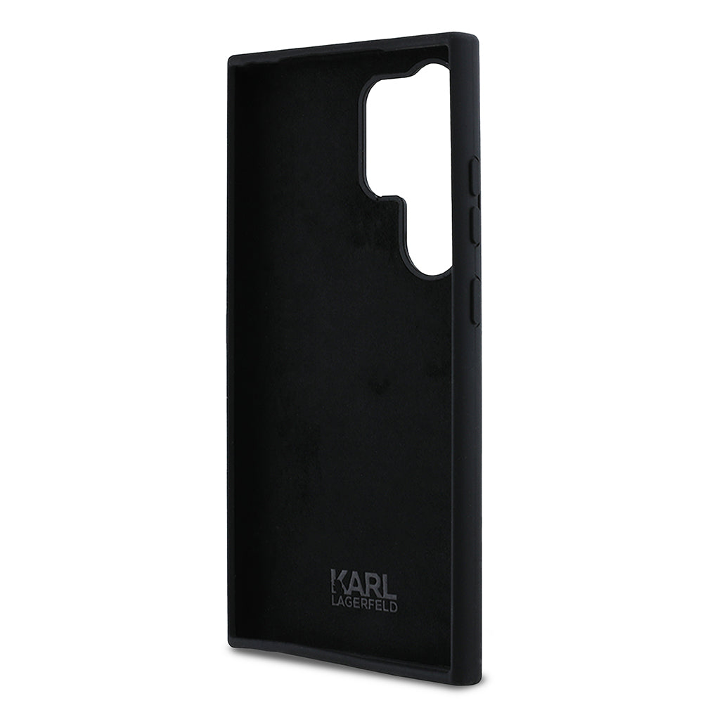 Case for Samsung Galaxy S24 Ultra S928, Karl Lagerfeld, Ikonik Karl Silicone, Black