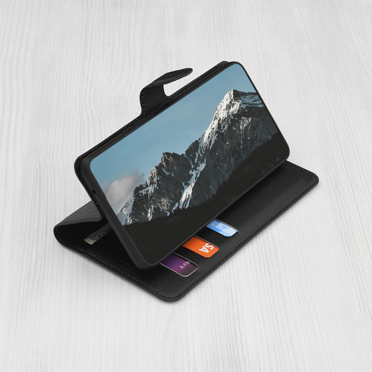 Case for Samsung Galaxy S25 Edge S937, Techsuit, Leather Folio, Black