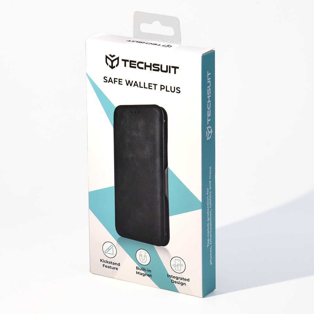 Case for Samsung Galaxy S25 FE, Techsuit, Safe Wallet Plus, Black