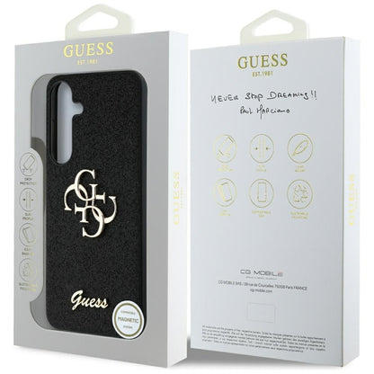 Case for Samsung Galaxy S25+ S936, Guess, Glitter Big 4G Script, Black