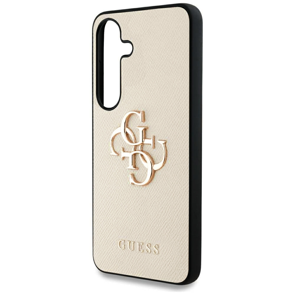 Case for Samsung Galaxy S25 S931, Guess, 4G Grained Big and Classic Logo, Beige