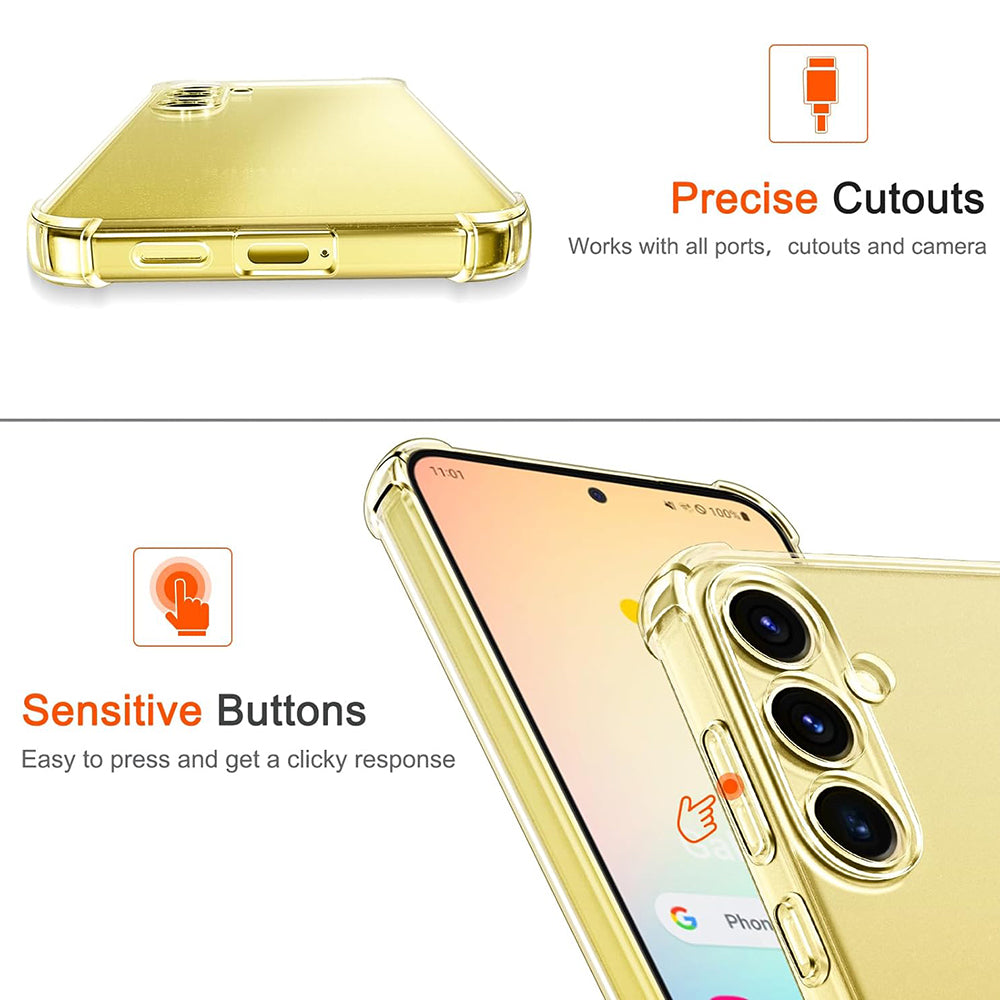 Case for Samsung Galaxy S25 S931, Techsuit, Shockproof Clear, Transparent