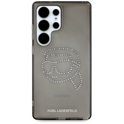 Case for Samsung Galaxy S25 Ultra S938, Karl Lagerfeld, IML Rhinestones Karl's Head, Black