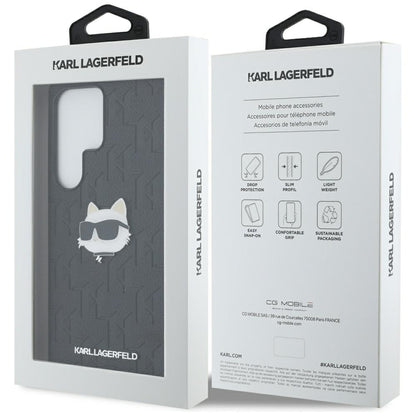 Case for Samsung Galaxy S25 Ultra S938, Karl Lagerfeld, Monogram Choupette's Head, Black
