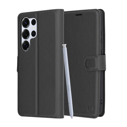 Case for Samsung Galaxy S25 Ultra S938, Techsuit, Leather Folio, Black