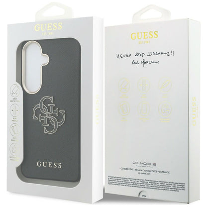 Case for Samsung Galaxy S26 S942, Guess, 4G Grained Big and Classic Logo, Black