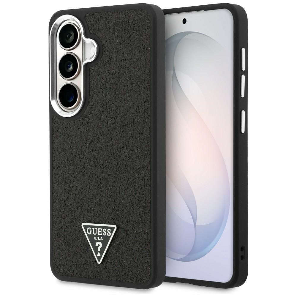 Case for Samsung Galaxy S26 S942, Guess, Fixed Glitter Triangle Logo, Black