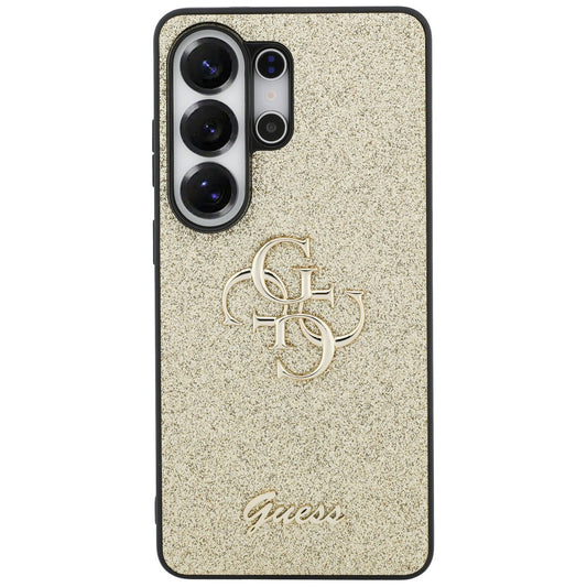 Case for Samsung Galaxy S26 Ultra S948, Guess, Fixed Glitter Big 4G Metal Frame, Gold