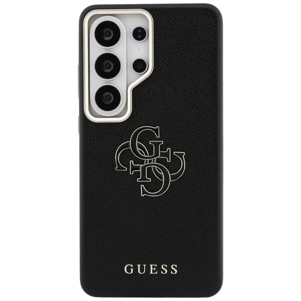 Case for Samsung Galaxy S26 Ultra S948, Guess, 4G Grained Big and Classic Logo, Black