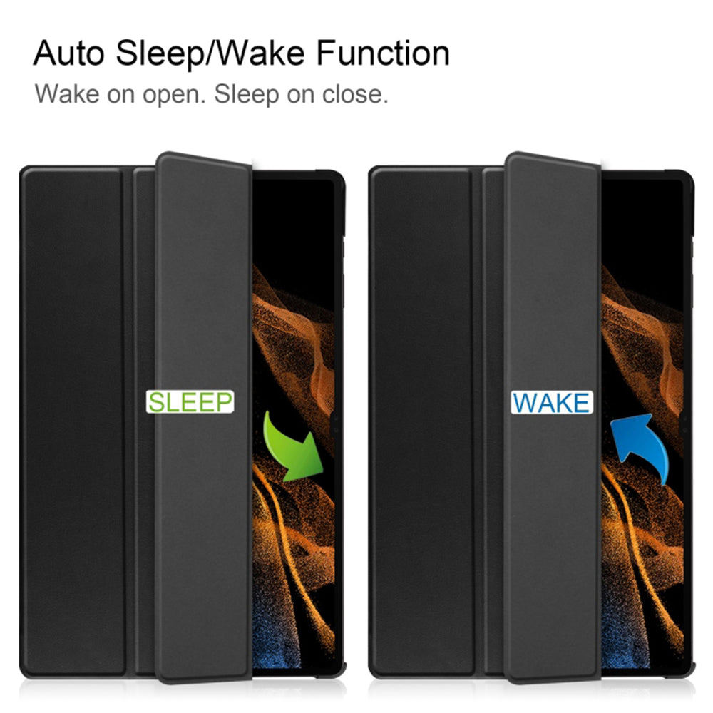Case for Samsung Galaxy Tab S8 Ultra, Techsuit, FoldPro, Black