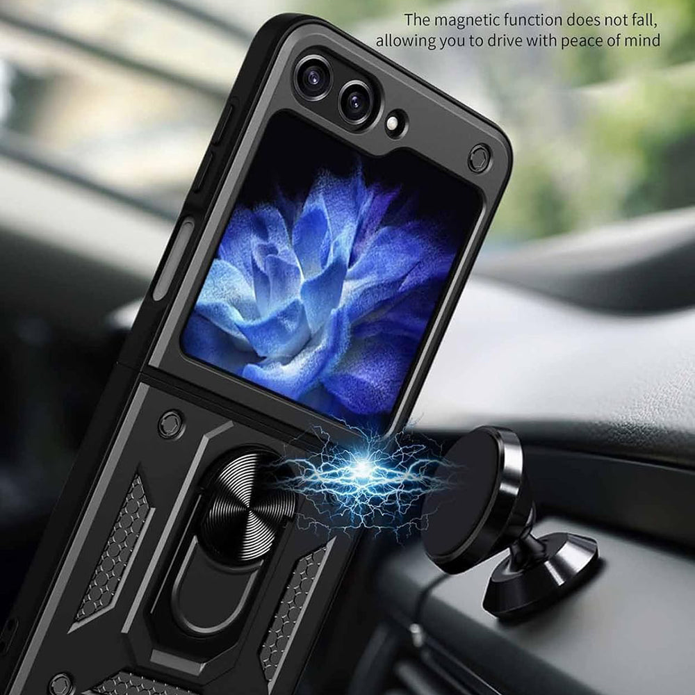 Case for Samsung Galaxy Z Flip7 FE F761 / Z Flip6 F741, Techsuit, CamShield, Black