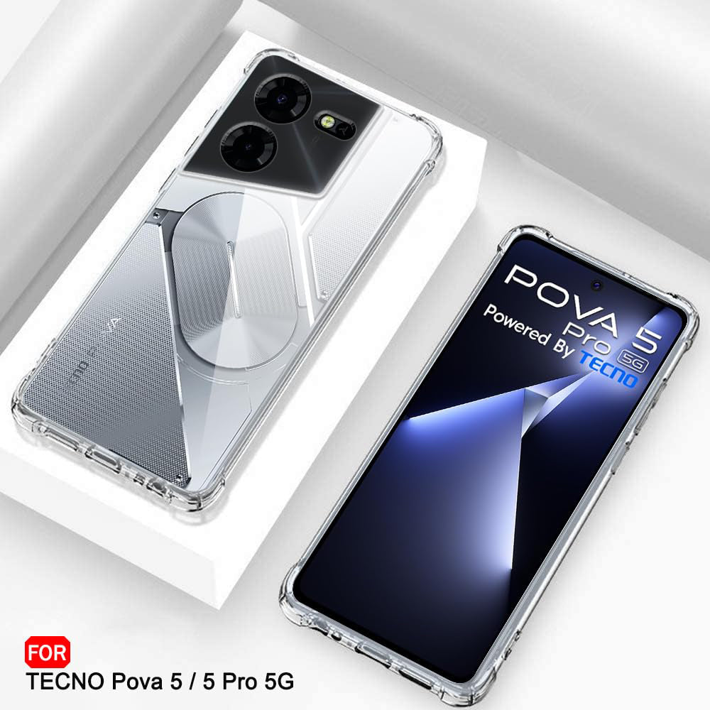 Case for Tecno Pova 5 Pro, Techsuit, Shockproof Clear, Transparent