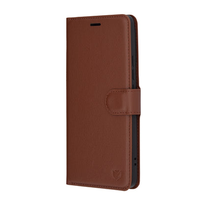 Case for Xiaomi Poco F6, Techsuit, Leather Folio, Brown