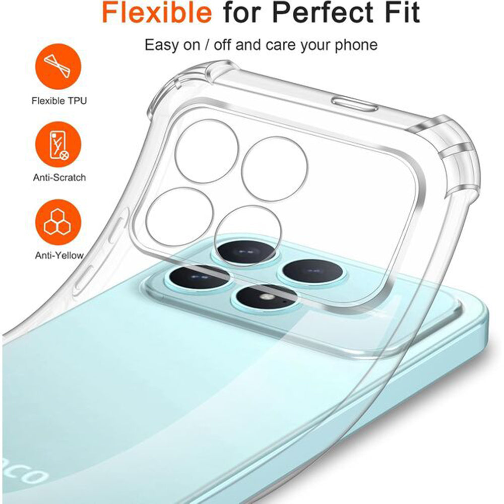 Case for Xiaomi Poco F8 Pro, Techsuit, Shockproof Clear, Transparent