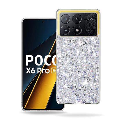 Case for Xiaomi Poco X6 Pro, Techsuit, Sparkly Glitter, White