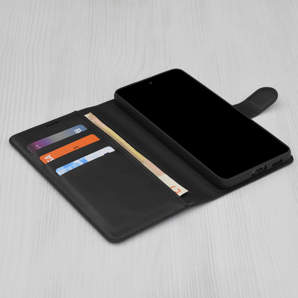 Case for Xiaomi Redmi 15 5G / 15 4G, Techsuit, Leather Folio, Black