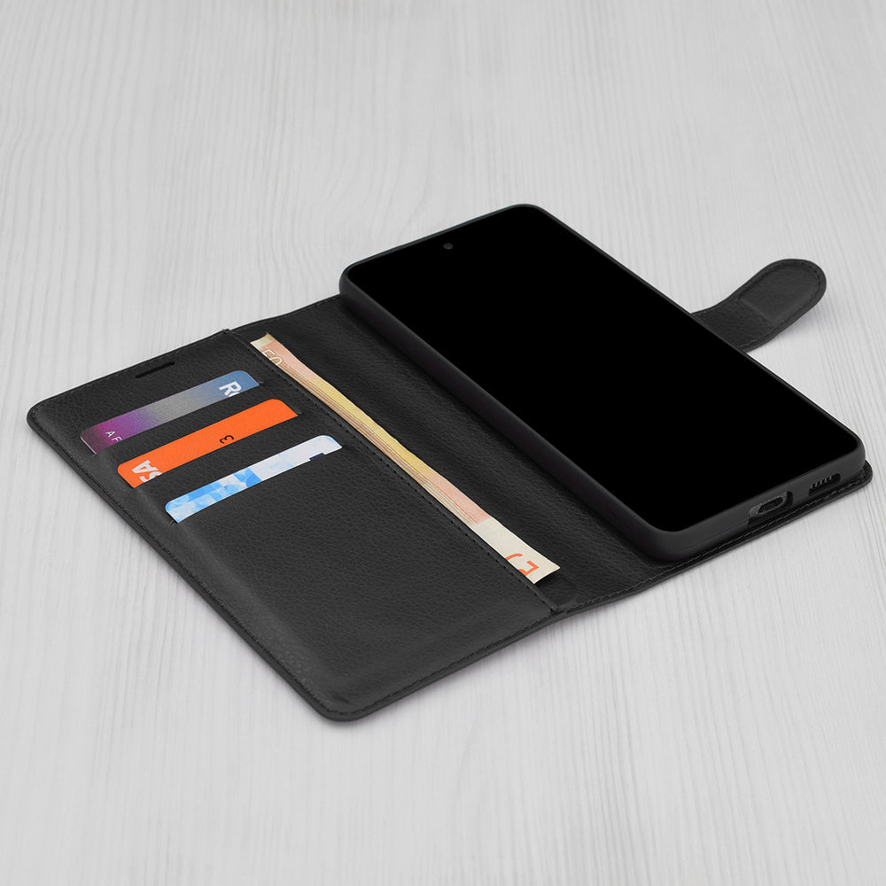 Case for Xiaomi Redmi A3x / A3, Techsuit, Leather Folio, Black