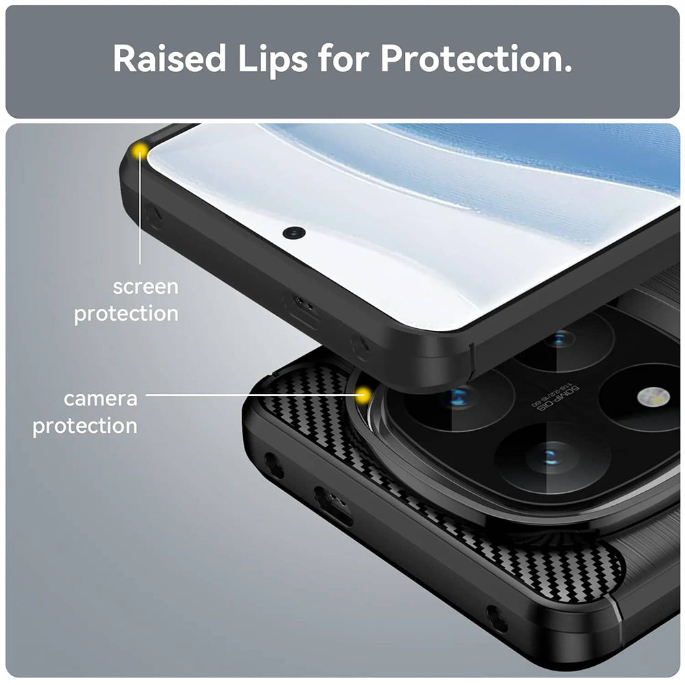 Case for Xiaomi Redmi Note 14 Pro 4G, Techsuit, Carbon, Black