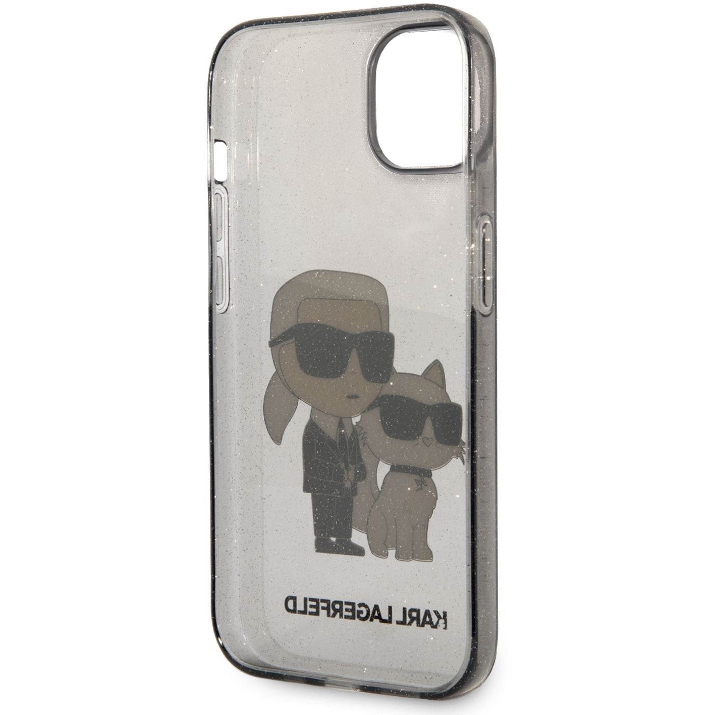 Case for Apple iPhone 14 Plus, Karl Lagerfeld, IML Glitter Karl and Choupette NFT, Black