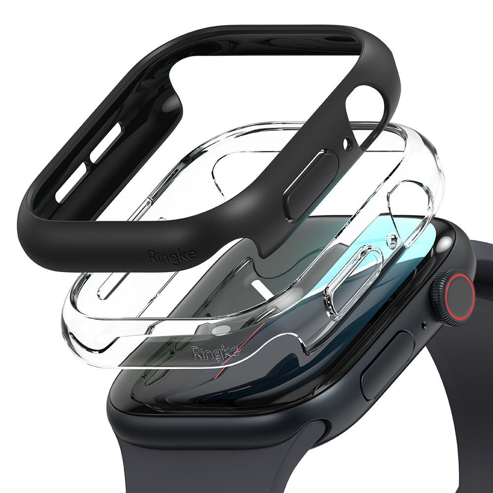 Ringke Slim Case for Apple Watch Series 10 / 11 46mm, Set of 2, Matte Black / Transparent