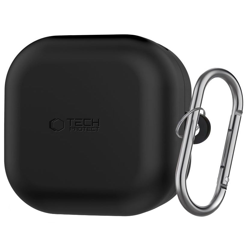 Tech-Protect Silicone Hook Case for Samsung Galaxy Buds4 / Buds4 Pro, Black