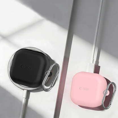 Tech-Protect Silicone Hook Case for Samsung Galaxy Buds4 / Buds4 Pro, Black
