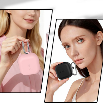 Tech-Protect Silicone Hook Case for Samsung Galaxy Buds4 / Buds4 Pro, Black